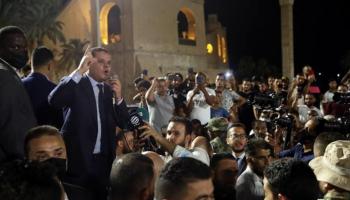 عبدالحميد الدبيبة مخاطبا حشدا من أنصاره في طرابلس - أرشيفية