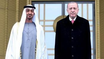 الشيخ محمد بن زايد آل نهيان والرئيس التركي - أ.ف.ب