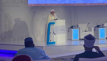 الشيخ عبدالله بن بيه، خلال كلمته بافتتاح فعاليات المنتدى