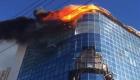 ویدئو | آتش‌سوزی یک برج تجاری در خیابان حافظ اردبیل