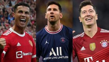 ليفاندوفسكي مع ميسي ورونالدو