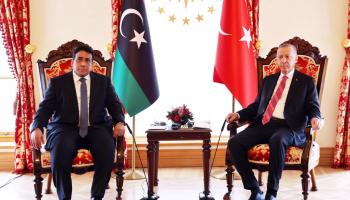 لقاء سابق بين محمد المنفي ورجب طيب أردوغان