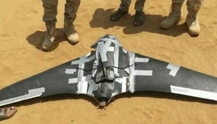 حطام طائرة حوثية مسيرة