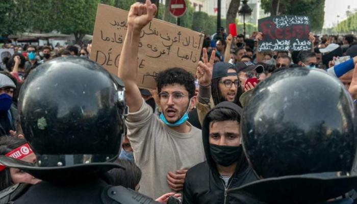 جانب من احتجاجات تونس