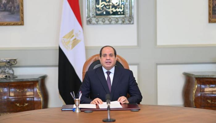 الرئيس المصري عبد الفتاح السيسي خلال الاجتماع