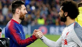 محمد صلاح نجم ليفربول وليونيل ميسي قائد برشلونة