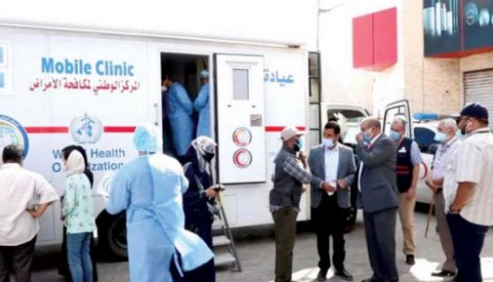 أحد المراكز المتنقلة التابعة للمركز الوطني لمكافحة الأمراض بليبيا