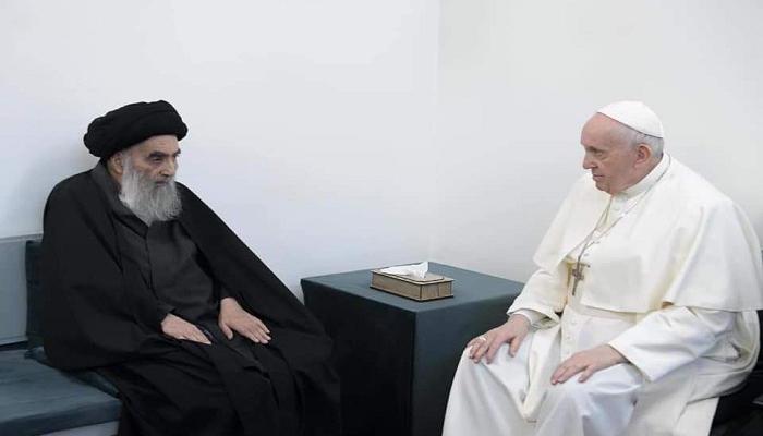 لقاء البابا فرنسيس بالسيستاني في النجف