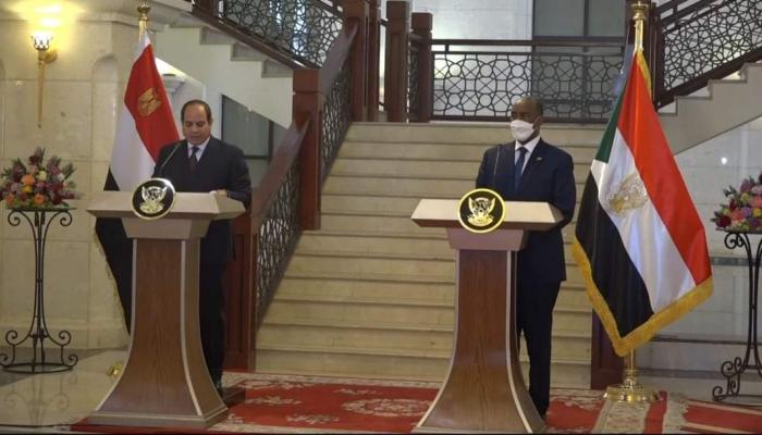 جانب من المؤتمر الصحفي المشترك بين البرهان والسيسي
