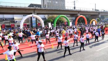 جانب من المهرجان الرياضي في إثيوبيا