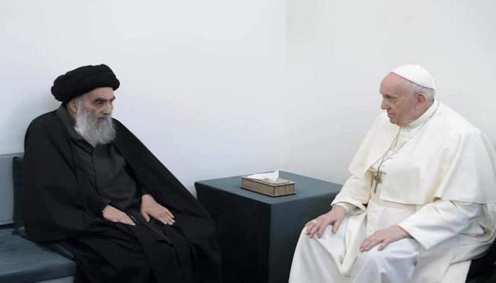 لقاء البابا فرنسيس والسيستاني في النجف