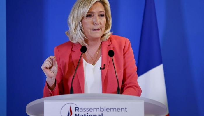 La présidente du Rassemblement national en France Marine Le Pen
