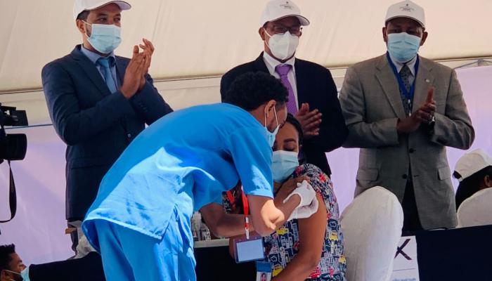 جانب من حملة التطعيم ضد كورونا في أديس أبابا