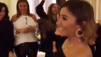 دينا الشربيني خلال حفل عيد ميلادها