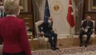 Video..Erdoğan'ın AB liderlerini kabulü sırasında üst düzey Avrupalı yetkili ayakta kaldı!