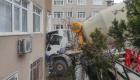 Beşiktaş'ta beton mikseri 6 katlı binaya çarptı