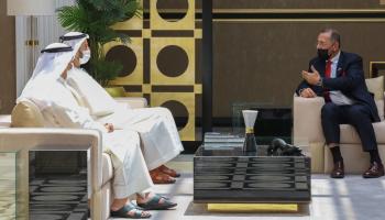 الشيخ محمد بن سعود بن صقر القاسمي ولي عهد رأس الخيمة والمبعوث الإسرائيلي