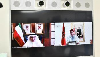 جانب من المباحثات الثنائية بين وزيري خارجية المغرب والكويت