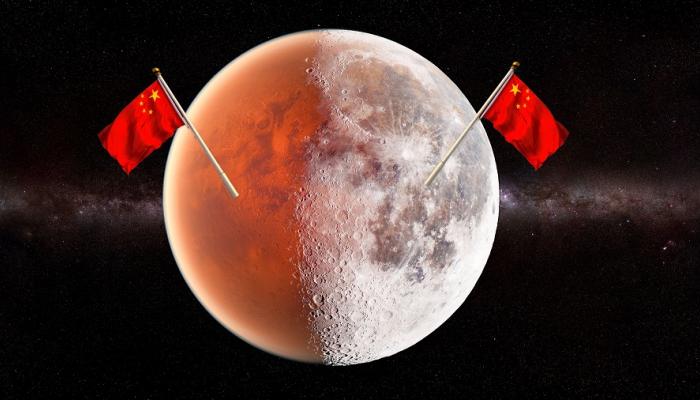 صورة نشرتها صحيفة "ديلي بيست" عن مساعي الصين لاستعمار القمر والمريخ