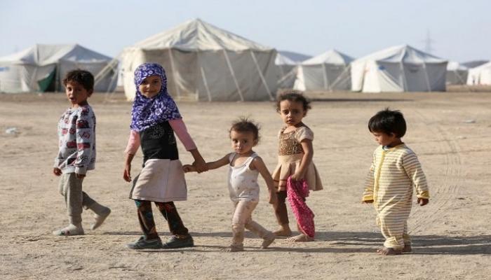 أطفال يمنيون في مخيمات الإيواء- أرشيفية