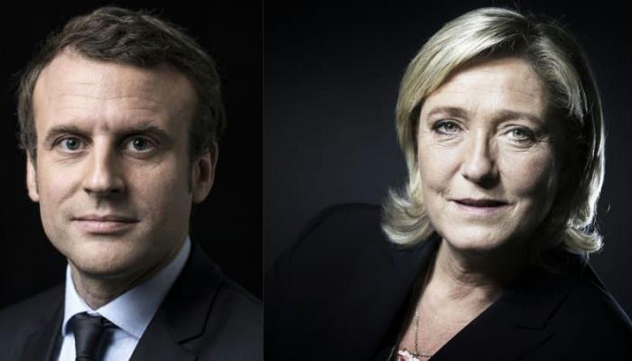  le président français Emmanuel Macron et Marine Le Pen
