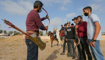 أول فريق للرماية على ظهر الخيل في غزة