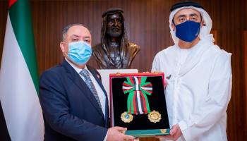 الشيخ عبدالله بن زايد آل نهيان والسفير الأردني