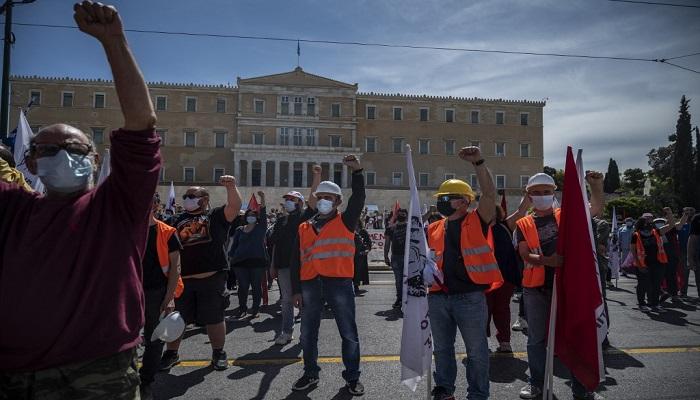 جانب من المظاهرات التي تشهدها اليونان -أ.ف.ب