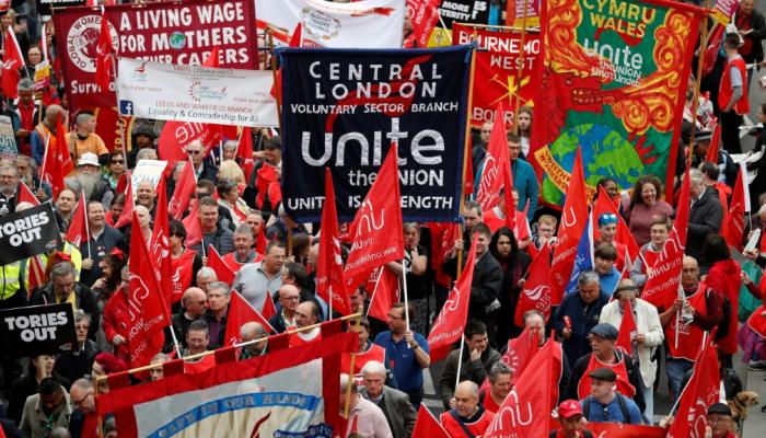 الاحتجاجات العمالية في بريطانيا