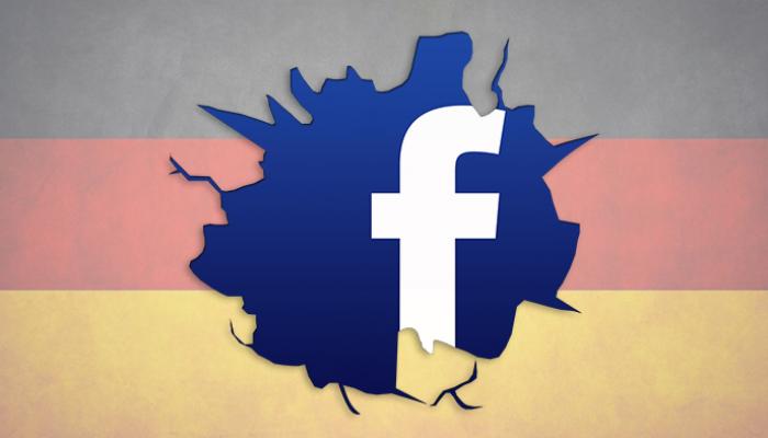 شعار فيسبوك وعلم ألمانيا