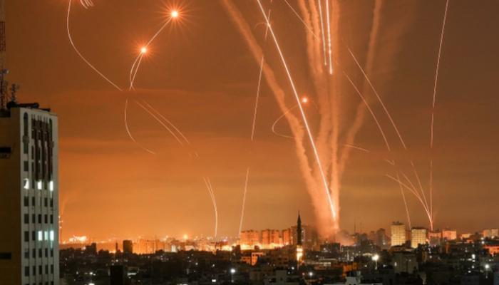 رشقة صاروخية من قطاع غزة - أ.ف.ب