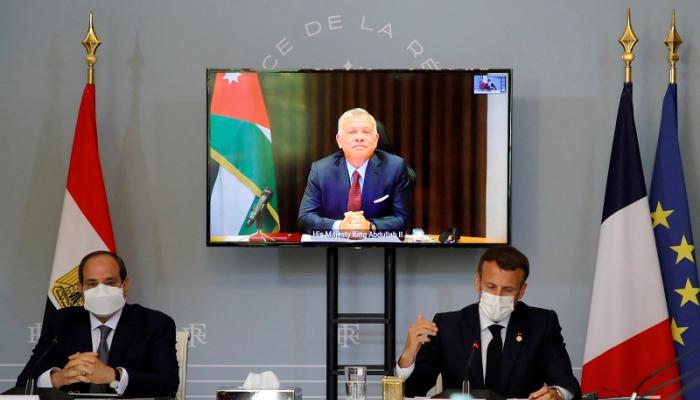 لقاء ماكرون والسيسي افتراضيا مع ملك الأردن (الفرنسية)