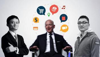 جيف بيزوس يتوسط كولين تشنغ وجاك ما