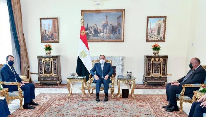 السيسي خلال لقاء وزير الخارجية القبرصي