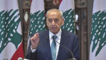 بري خلال إلقاء كلمته 