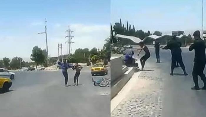 صورتان من الفيديو المتداول على تويتر