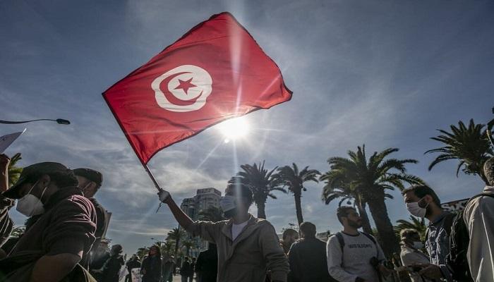 جانب من الاحتجاجات في تونس