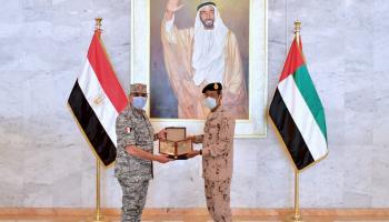  الفريق الركن حمد محمد ثاني الرميثي يستقبل الفريق طيار أركان حرب محمد عباس حلمي