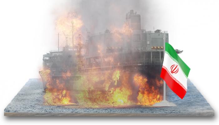  احتراق أكبر سفينة لوجستية في الجيش الإيراني