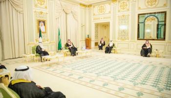 جانب من لقاء ولي العهد السعودي ونظيره الكويتي