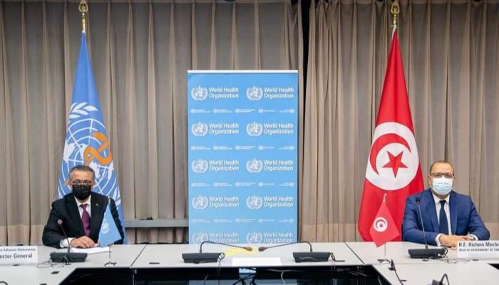 رئيس الحكومة التونسية مع مدير عام منظمة الصحة العالمية