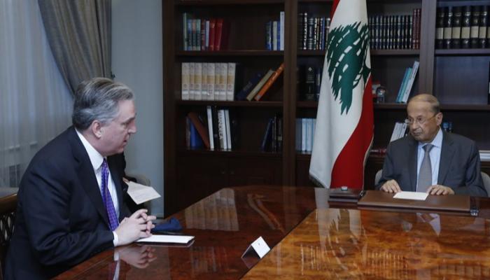 لقاء عون مع الوسيط الأمريكي لترسيم الحدود مع إسرائيل