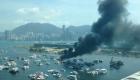 غرق 10 يخوت في حريق بهونج كونج