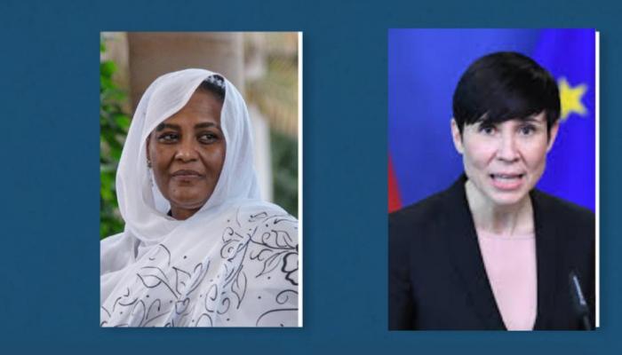 وزيرتا خارجية السودان مريم الصادق والنرويج إيني إريكسون