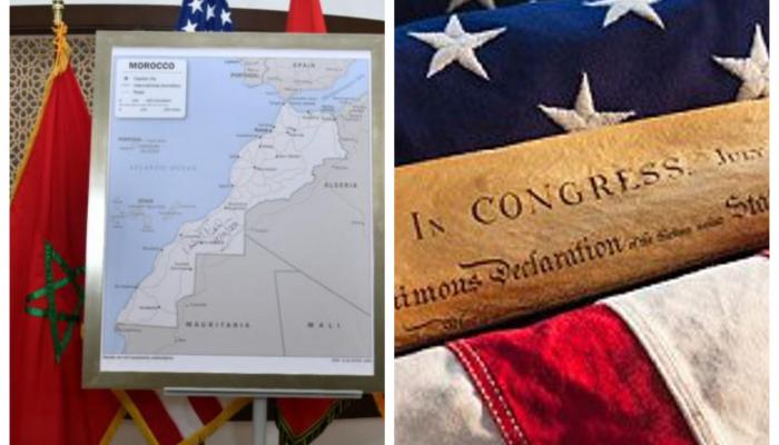 وثيقة استقلال أمريكا وخريطة المغرب بصحرائها