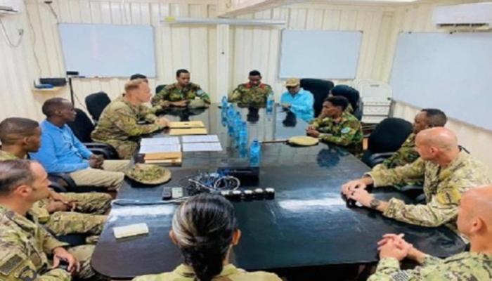 جانب من الاجتماع بين أفريكوم وقيادة الجيش الصومالي