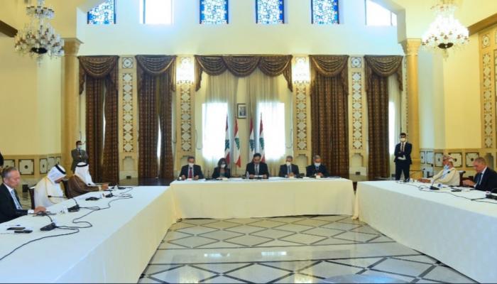 دياب خلال اجتماعه بالسفراء