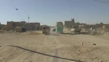 حاجز تفتيش حوثي في الجوف اليمنية