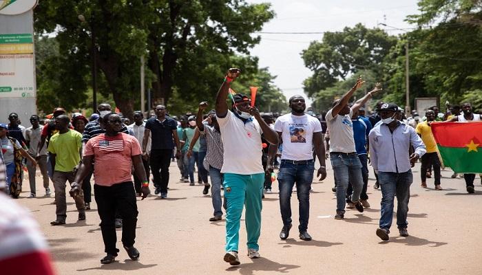 جانب من مظاهرة سابقة ضد الانفلات الأمني في بوركينا فاسو- أ.ف.ب