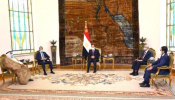 جانب من لقاء السيسي ومرزوق الغانم